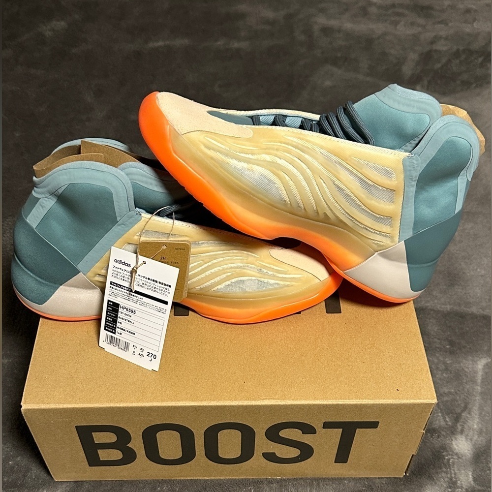 Adidas Yezzy QNTM Hi Res Coral High-Top Sneakers New